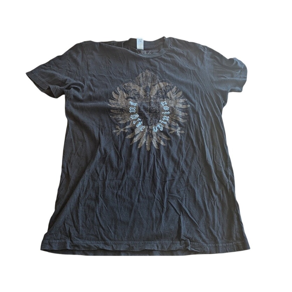 Public Opinion Apparel‎ Men's Black Graphic T Shirt Crest Heraldic Design
